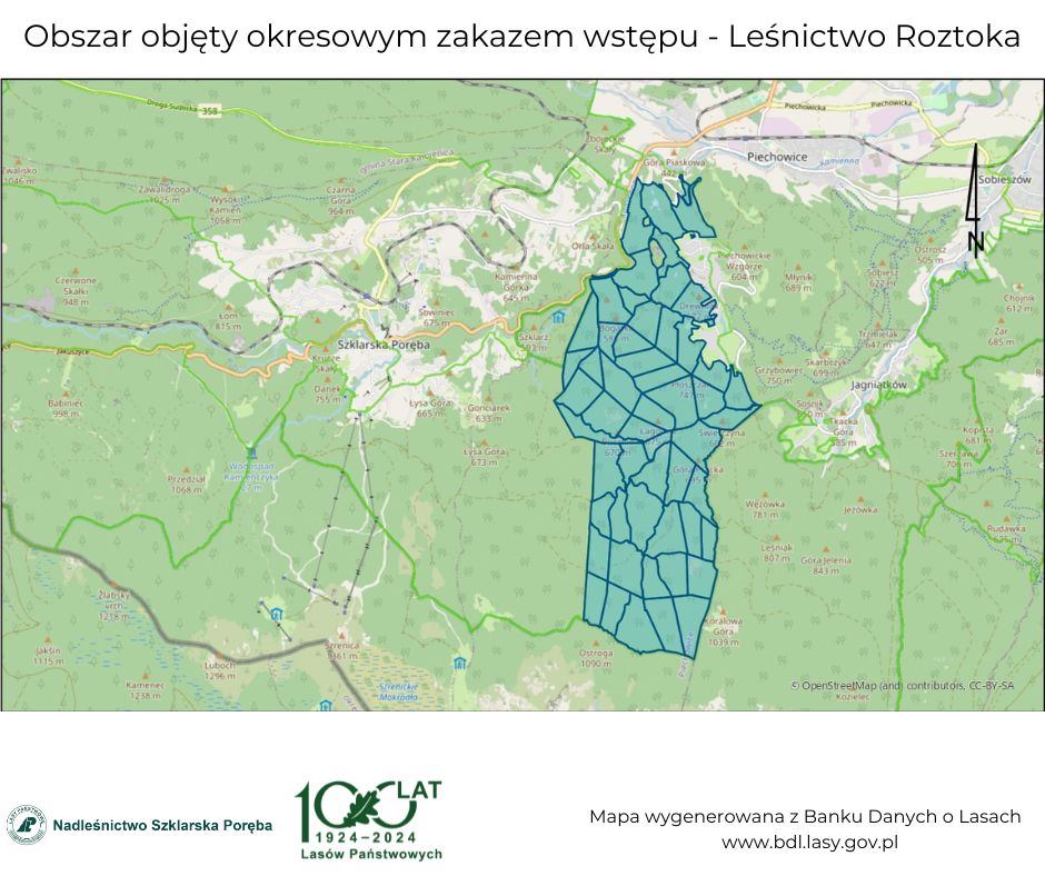 mapa Leśnictwo Roztoka
